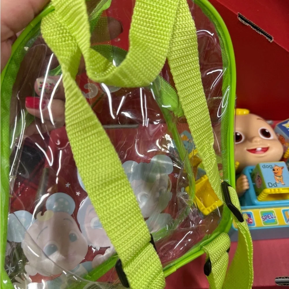 CocoMelon Clear Backpack & JJ Interactive Phonics Toy Set